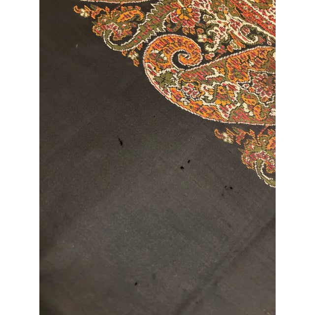 19th Century Antique 19th Century Pashmina Paisley Shaw – 62” Square Kashmir Style Woven Textile [Tv] For Sale - Image 5 of 5