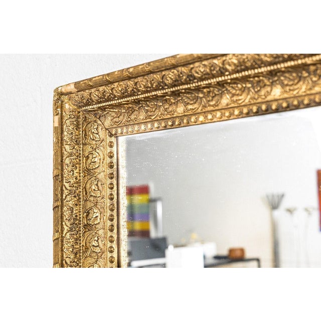 Vintage Antique Ornate Gold Decorative Hanging Wall Mirror For Sale - Image 4 of 9