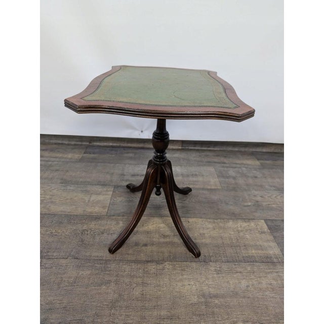 Vintage English Green Leather Coffee Table For Sale - Image 4 of 12