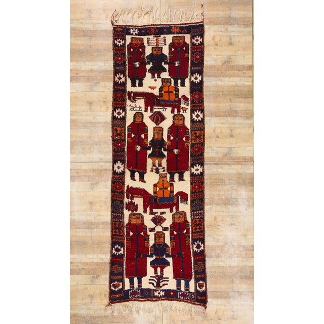 Vintage Kurdish Pictorial Rug - 04'00 X 12'02 For Sale - Image 9 of 9