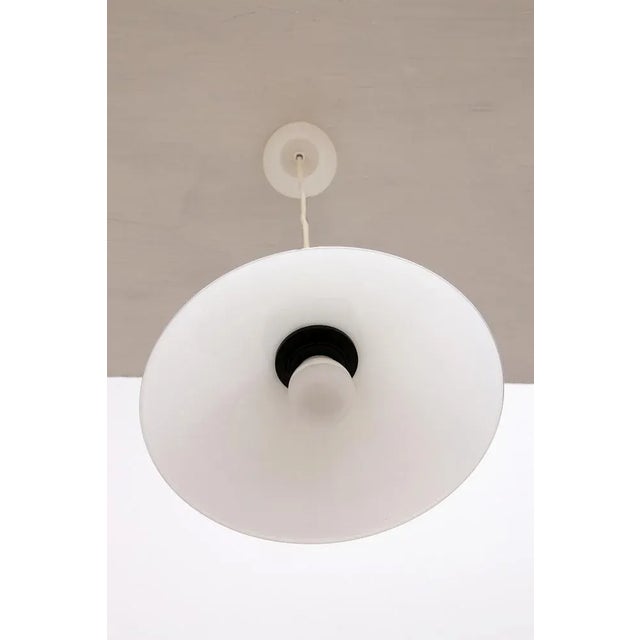 White Vintage Hanging Lamp in White Glass attributed to Soholm, 1970s For Sale - Image 8 of 12