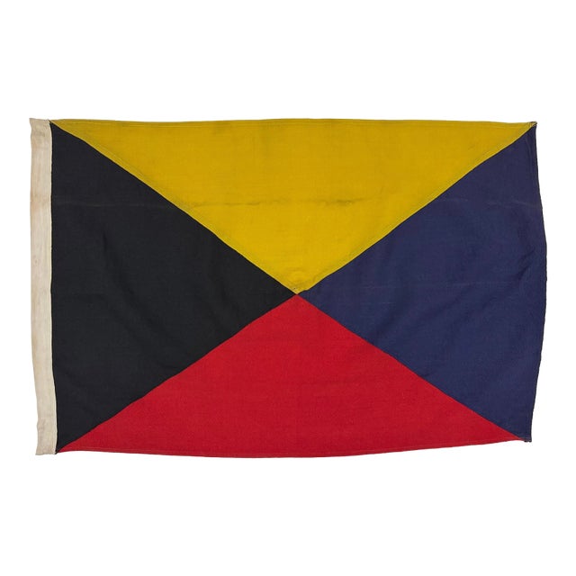 Small Vintage Distressed Nautical Signal Flag For Sale