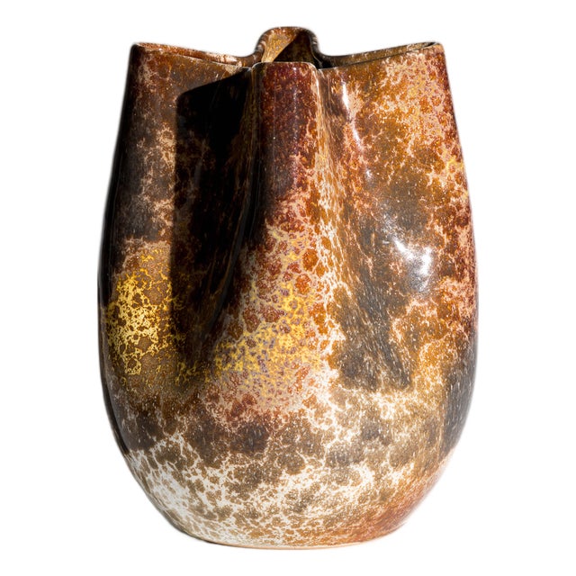 Sculptural Crystalline Metallic Glazed Studio Ceramic Vase by Richard Uhlemeyer, Germany, 1970s For Sale