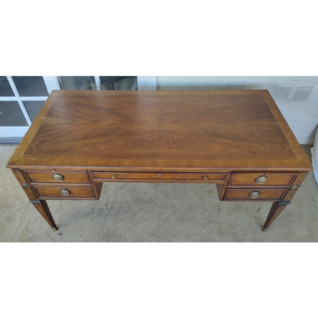 Baker Furniture Company French Style Partner's Desk by Baker, Circa 1970s For Sale - Image 4 of 18