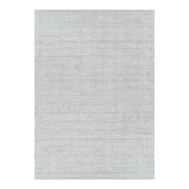 Rug & Kilim’s Oversized Textural Rug in Light Gray and Blue Tones & Striae -12x17 For Sale
