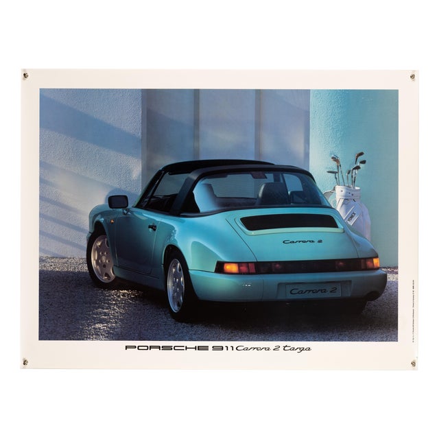 Porsche 911 Carrera 2 Targa Poster, 1990 For Sale