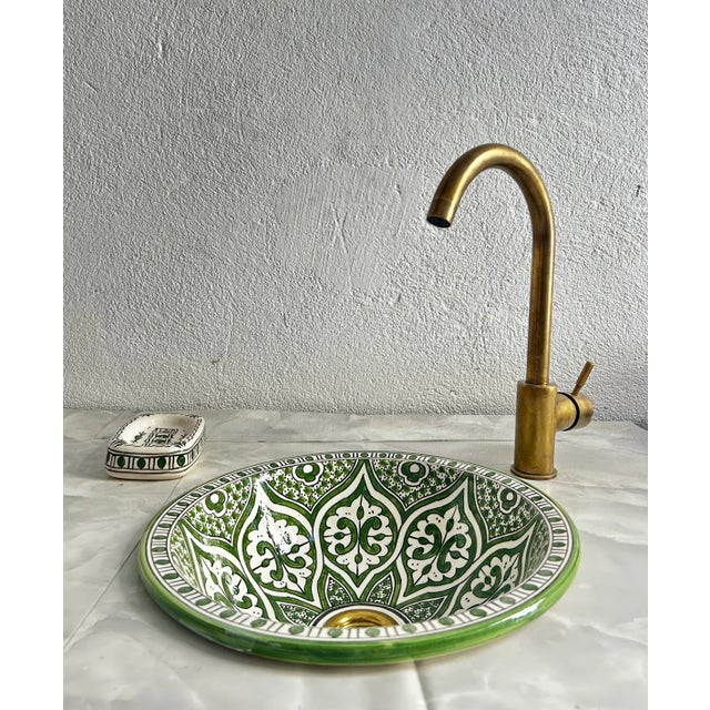 Undermount Sink With Soap Holder, Ceramic Basin- 2 Piece Set For Sale - Image 9 of 9