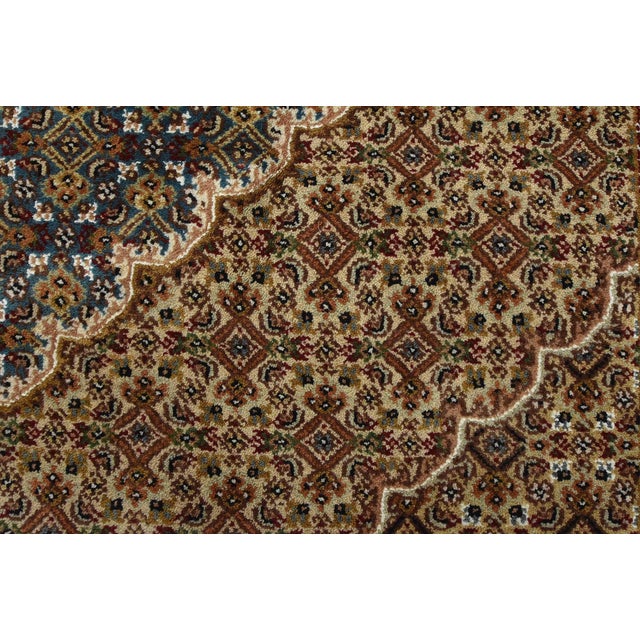 Tabriz Mahi Rug 8' X 10'3'' Blue Wool Traditional Hand-Knotted Oriental Carpet For Sale - Image 4 of 15