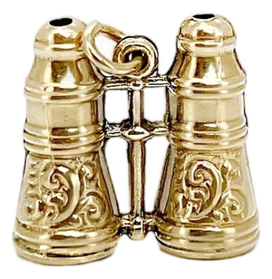 1960s Vintage Gold Binoculars Charm, 14k