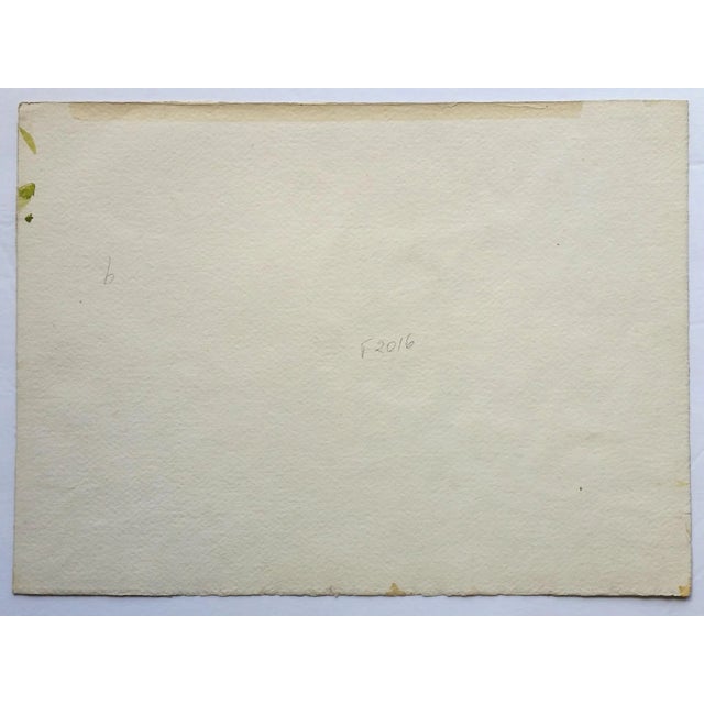 Rustic 1970s Vintage Original Watercolor Painting of Sheep Farm For Sale - Image 3 of 3