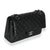 Traditional Black Quilted Lambskin Medium Classic Double Flap Bag For Sale - Image 3 of 9