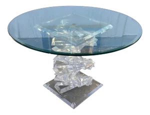 Late Mid Century Modern Lucite Helix Spiral Table