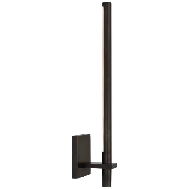 Axis Medium Sconce in Bronze Designer: Kelly Wearstler Height: 19.75" Extension: 4" Backplate: 4.5" Square Mounting:...