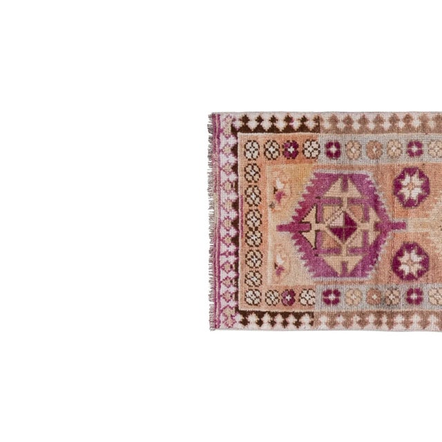 Mid-Century Modern Handnotted Turkish Kurdish Herki Runner Rug 2'7" X 13'2" For Sale - Image 3 of 12