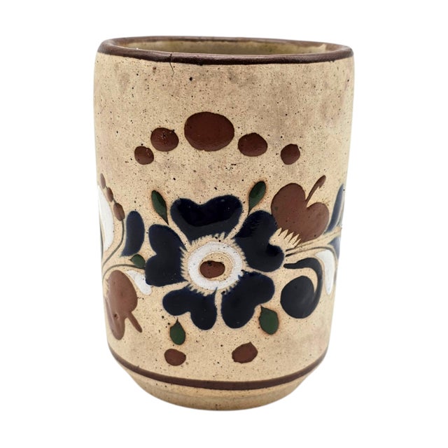 Tonalá Mexican Folk Art Pottery Water Jug With Cup Lid, 12.5 For Sale - Image 12 of 18