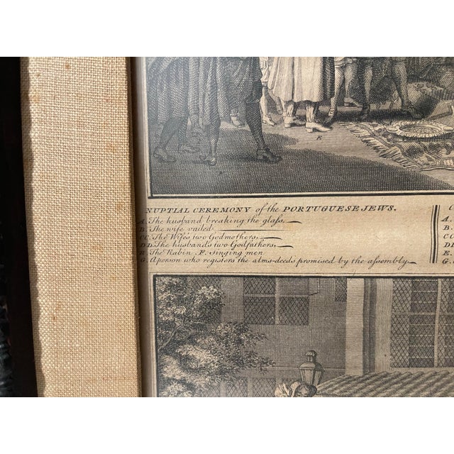 Original 18th Century Judaic Wedding Plate XI Rare Copper Engraving, Bernard Picart (First English Edition Printed in London) For Sale - Image 4 of 12