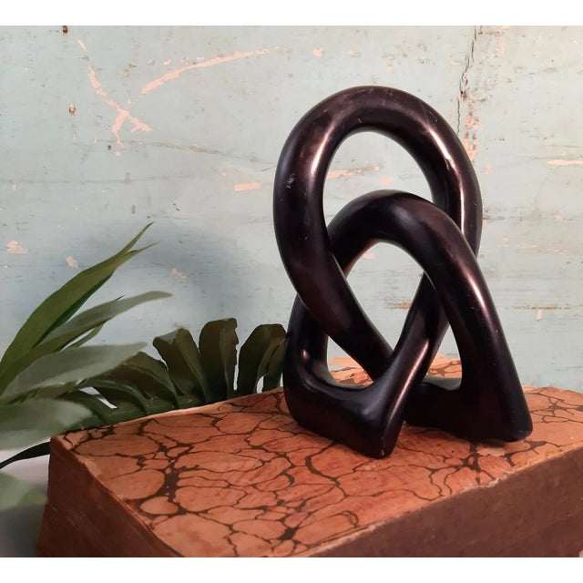 Late 20th Century Vintage Black Knot Rings Sculpture For Sale - Image 5 of 8