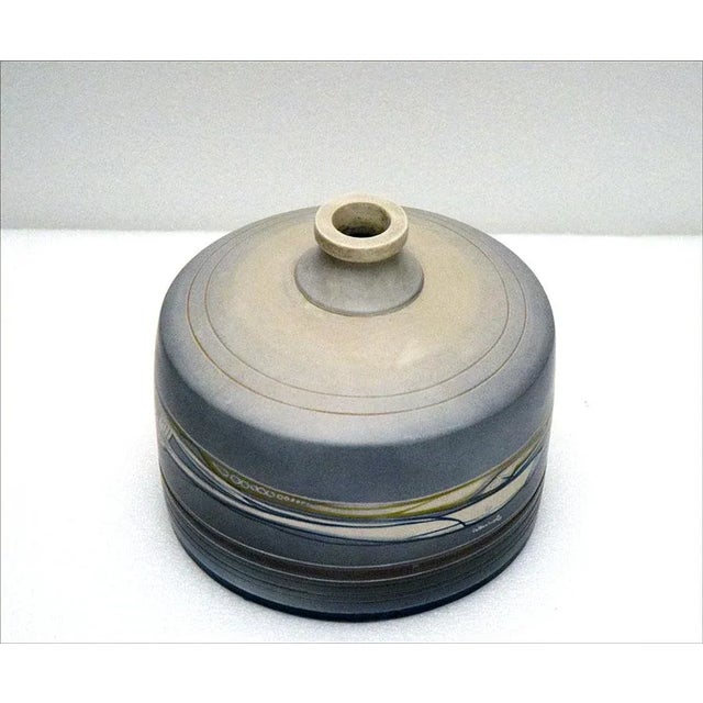 Glazed terracotta vase signed “Cianciolo Noma S.Stefano – ME -. In glazed ceramic with matt finish and hand-painted...