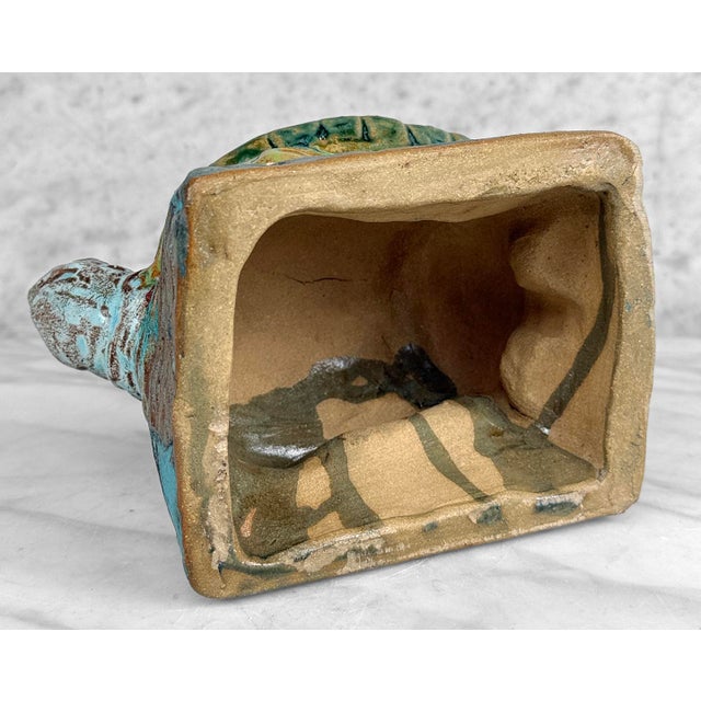 Vintage 1970s Stoneware Drip Glazed Turtle Garden Sculpture For Sale - Image 11 of 11