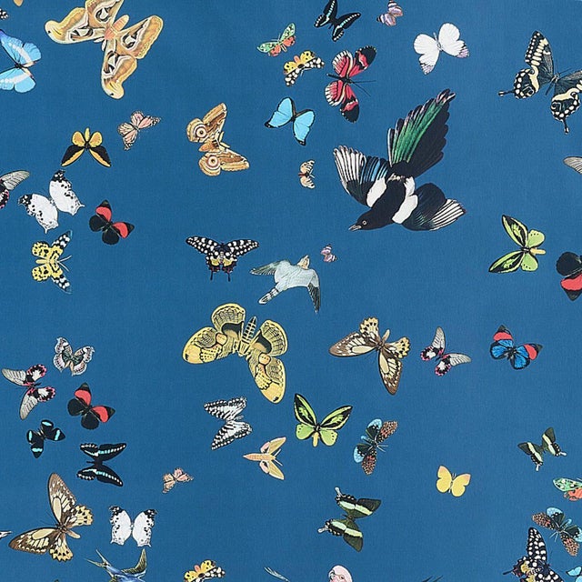 Schumacher X Peg Norris Queen's Flight Panel Wallpaper in Navy, Set of 2 For Sale