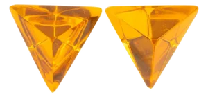 Kaso Neon Orange Lucite Pyramid Clip Earrings - 2 Pieces
