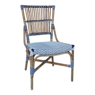 Madrid Side Chair, White, Rattan For Sale