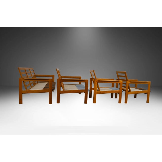 An exceptional mid-century modern Scandinavian seating group from the 1970s, showcasing classic Danish design principles....