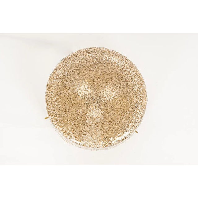 1960s Large Brass Hillebrand Murano Glass Flush Mount, Germany, 1970s For Sale - Image 5 of 9