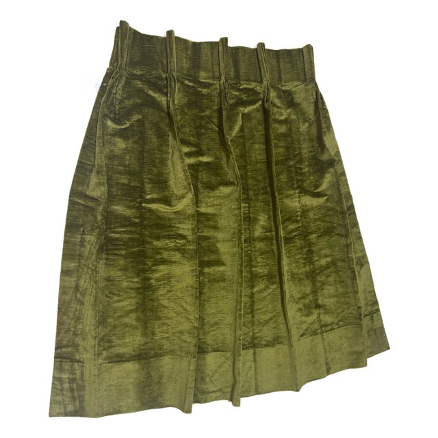 French Green Velvet Curtain For Sale