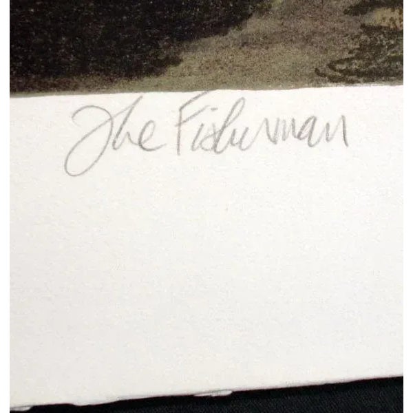 1970s John Kelly "The Fisherman" Signed Fine Art Lithograph/Serigraph From China Suite For Sale - Image 5 of 6