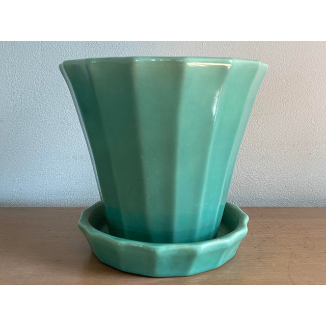 Ceramic Late 1920s-Early 1930s Stangl Flowerpot With Saucer Shape #1261 For Sale - Image 7 of 11