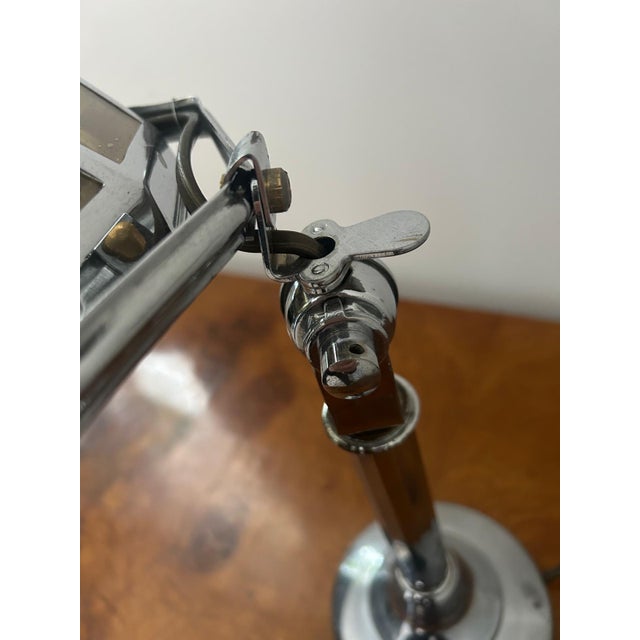 Silver French Art Deco Chromed Table Lamp, 1930s For Sale - Image 8 of 9