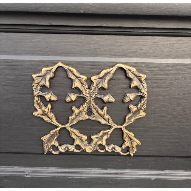 Grand 19th-Century Gothic Revival Matte Onyx Gilt Oak Hall Tree. Quantity 1 For Sale - Image 10 of 12