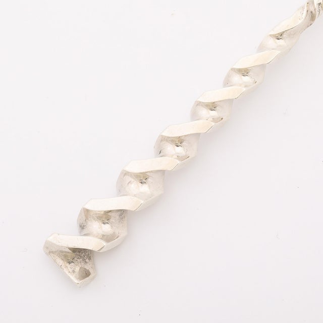 Late 19th Century Arts & Crafts Sterling Silver & Gold Washed Twist Spoon by Whiting Manufacturing For Sale - Image 5 of 10