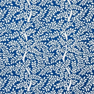 Sample - Schumacher Temple Garden Ii Fabric in Blue For Sale