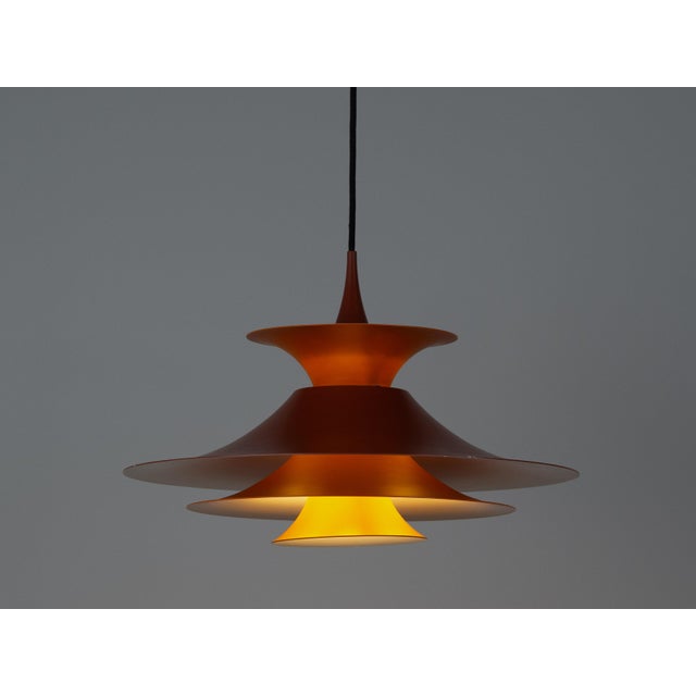 Fog & Mørup Vintage Aluminum Radius Pendant Lamp by Erik Balslev for Fog and Mørup, 1977 For Sale - Image 4 of 16
