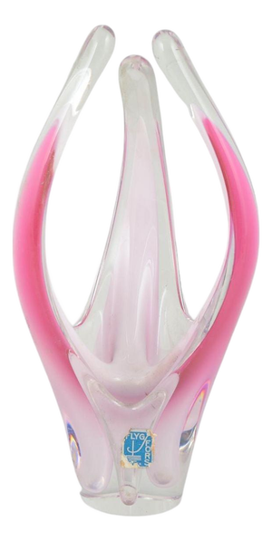 Sculptural Art-Glass Coquille Vase by Paul Kedelv for Flygfors, 1950s
