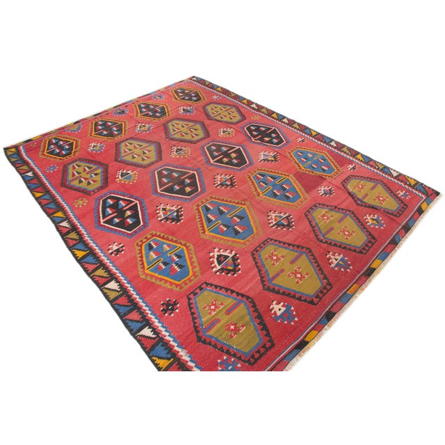 Antique HandWoven Wool Turkish Rug 8′11″ X 11′2″ Chairish