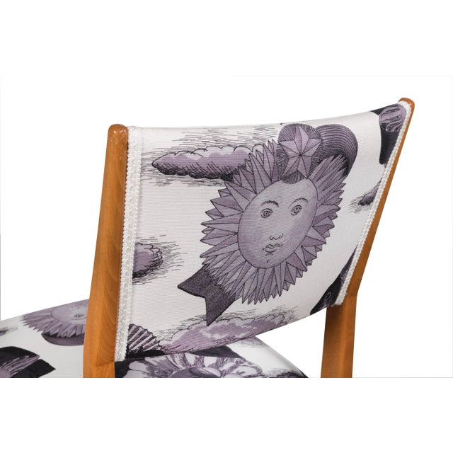 Gio ponti chairs with original fabric by piero fornasetti i have official proof of authenticity such as vintage catalogs,...