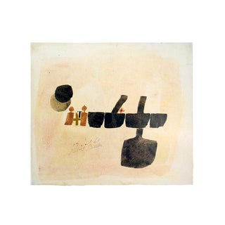 Julius Bissier 29 Juli 61,1893-1965 23.5" X 27.5" Poster 1989 Modernism Brown, Black For Sale