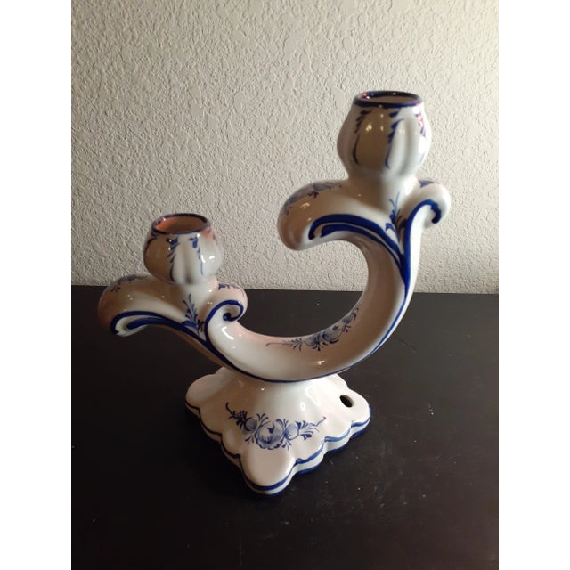 1960s RCCL Handpainted Dual Candle Holder Made in Portugal For Sale In Dallas - Image 6 of 6