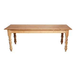 Vintage Mid-Century Rustic Farmhouse Table With Surfside Legs For Sale