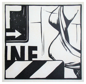 Fritz Köthe, Untitled, 1966, Original Linoleum Engraving