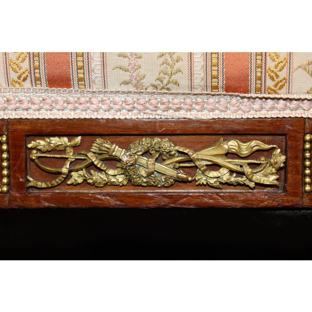 19th C French Louis XVI Adam Weisweiler Style Bronze Mounted Settee For Sale - Image 13 of 18