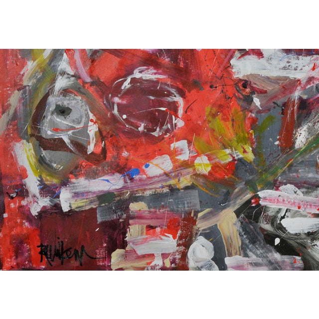 Robbie Kemper "White Curve and Some Other Colors, Too" Unstretched Abstract Painting For Sale In Cincinnati - Image 6 of 6