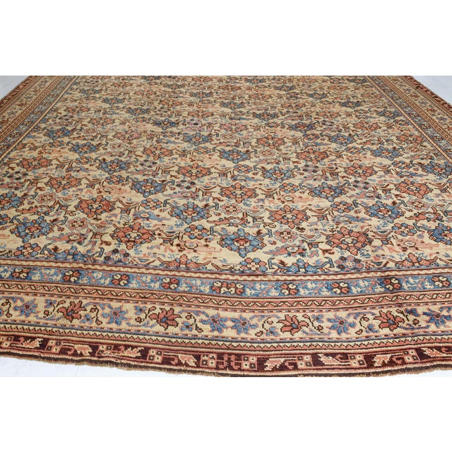 Beige Antique Turkish Oushak Rug For Sale - Image 8 of 8
