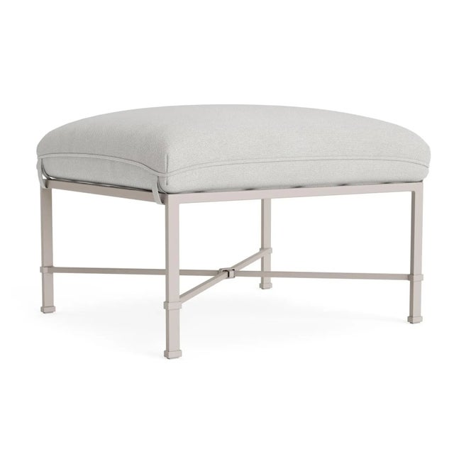 Brown Jordan Venetian Ottoman, Dove frame with Fusion Dove fabric For Sale - Image 12 of 12