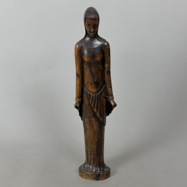 Vintage African Carved Wood Madonna Statue, 20th Century For Sale - Image 5 of 11