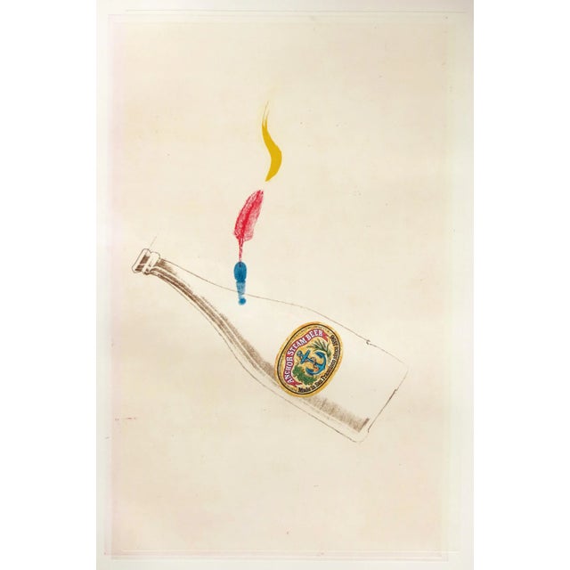 Tom Marioni "Finger Print" Signed and Numbered Color Etching For Sale