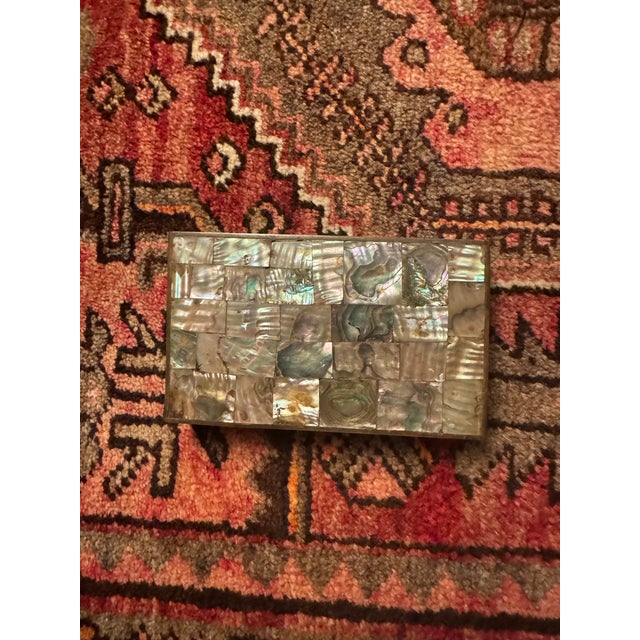 Vintage Mother-of-Pearl Inlaid Box Exquisitely crafted, this rectangular decorative box features a hand-laid mosaic of...